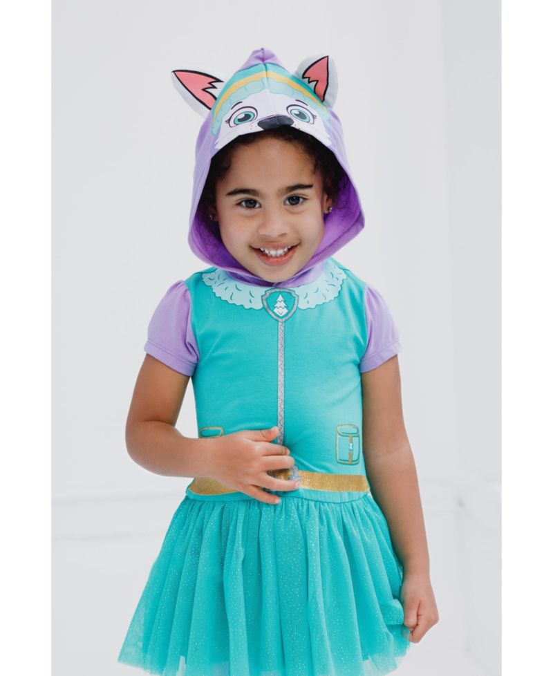 Toddler Girls(6-8)Hooded Cosplay T-Shirt Dress and Leggings Outfit Set