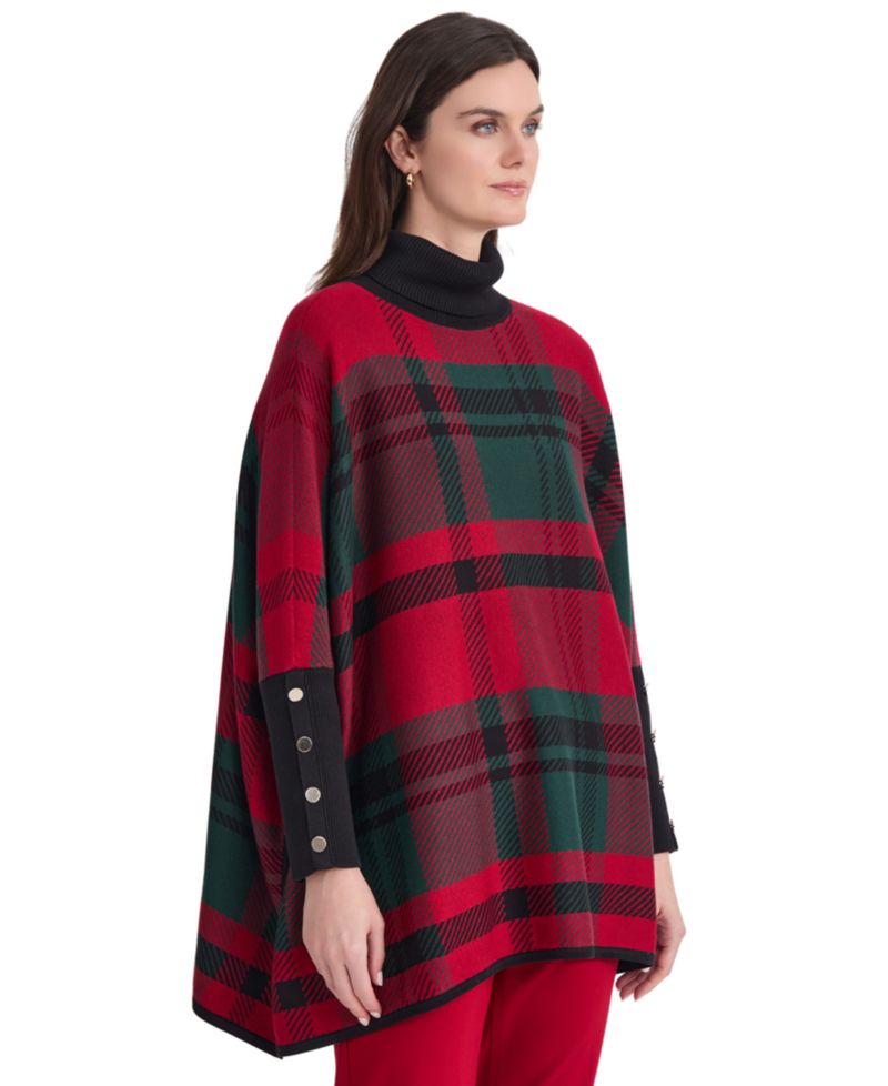 Women's Argyle Turtleneck Long-Sleeve Sweater