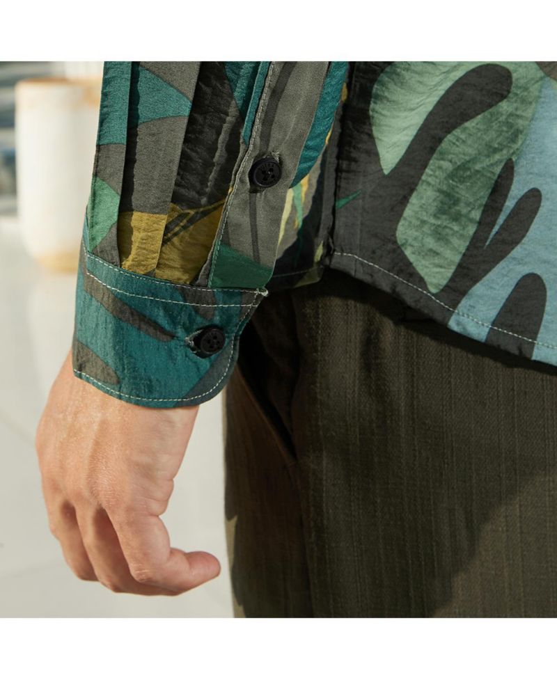 Men's Jungle Green Palm Print Casual Shirt