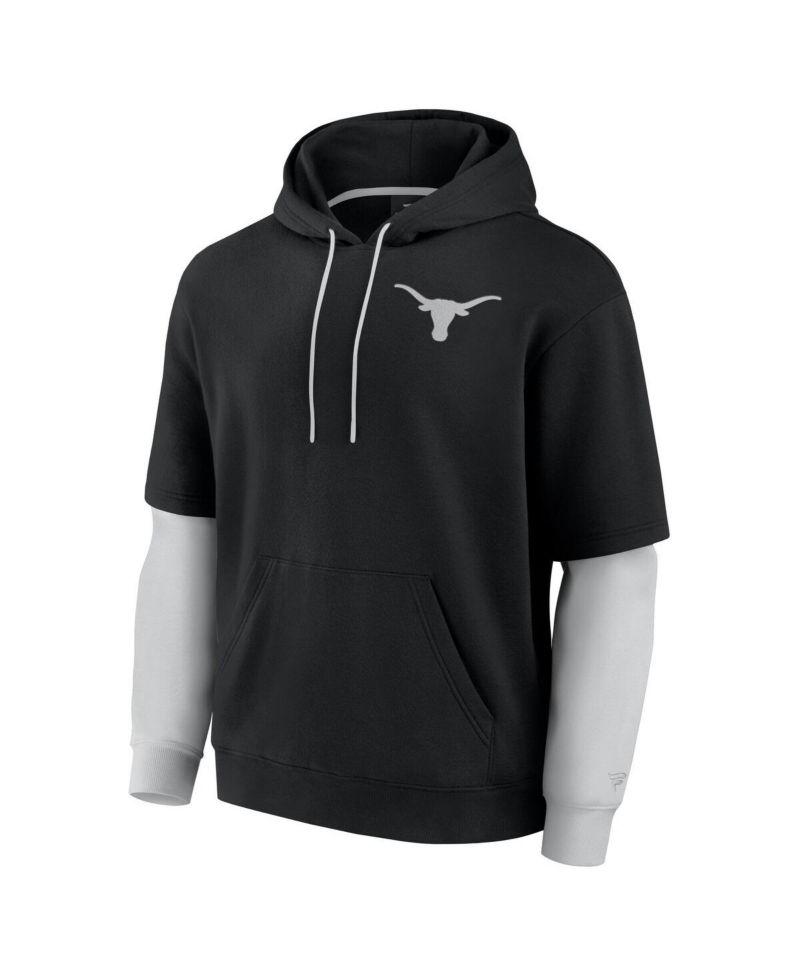 Men's Black Texas Longhorns Sleek Pullover Hoodie