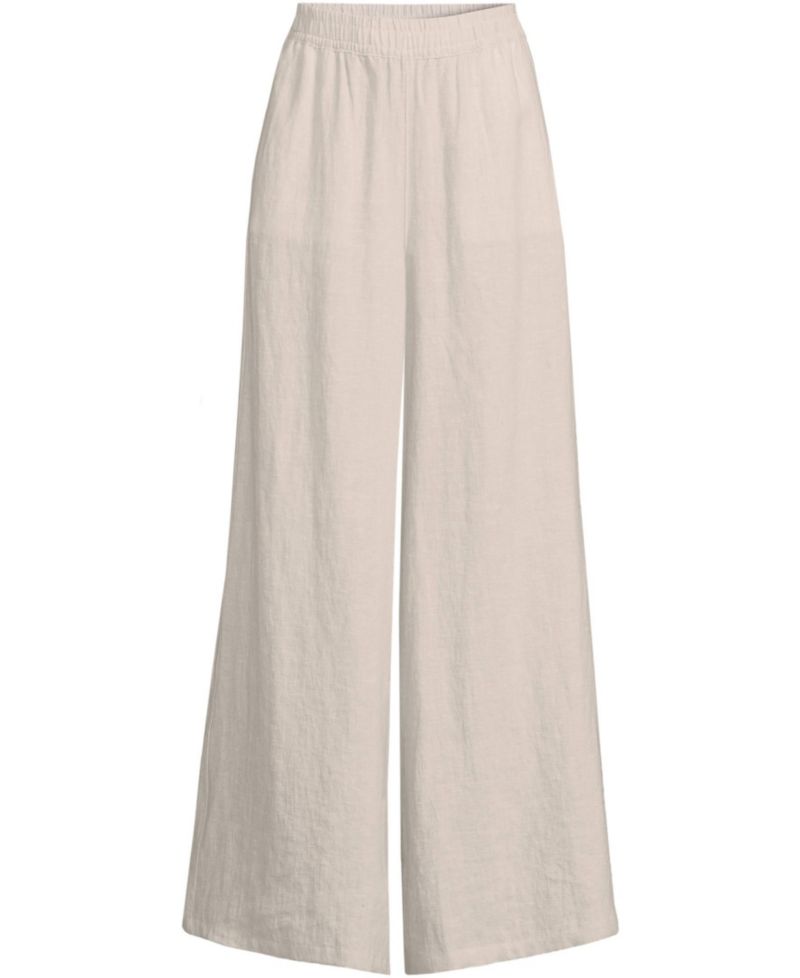 Women's Linen High Rise Palazzo Pants - Set Bottom