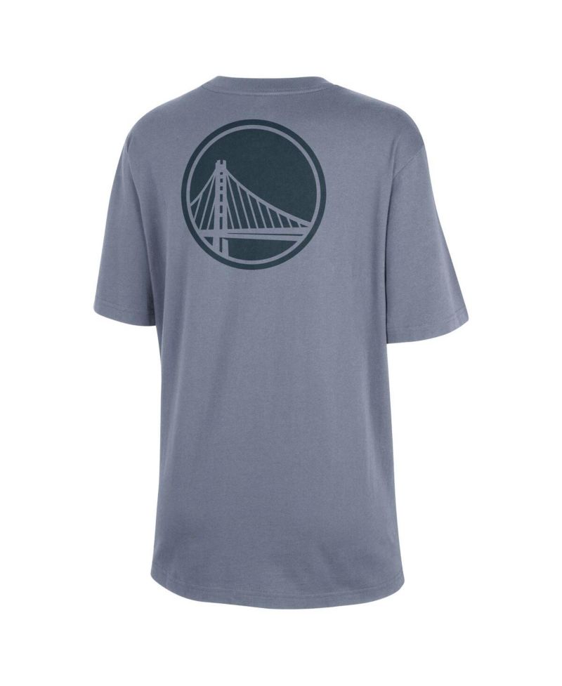 Women's Ash Golden State Warriors Courtside Statement Edition Boyfriend T-Shirt