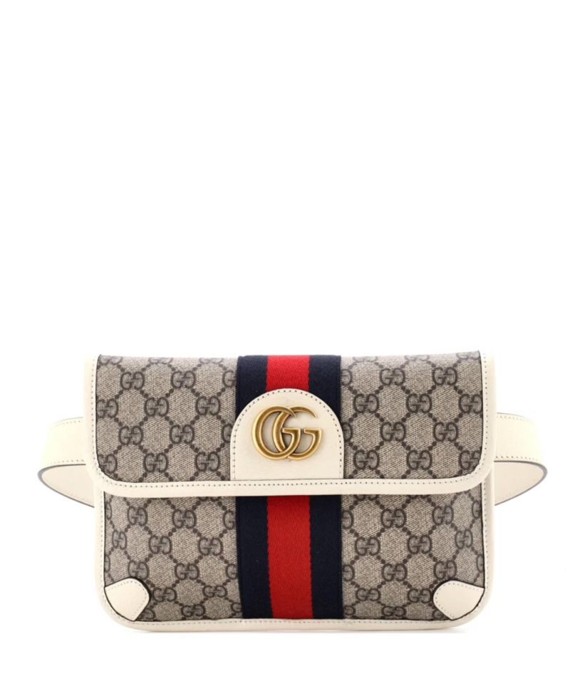Ophidia Flap Belt Bag GG Coated Canvas with Leather
