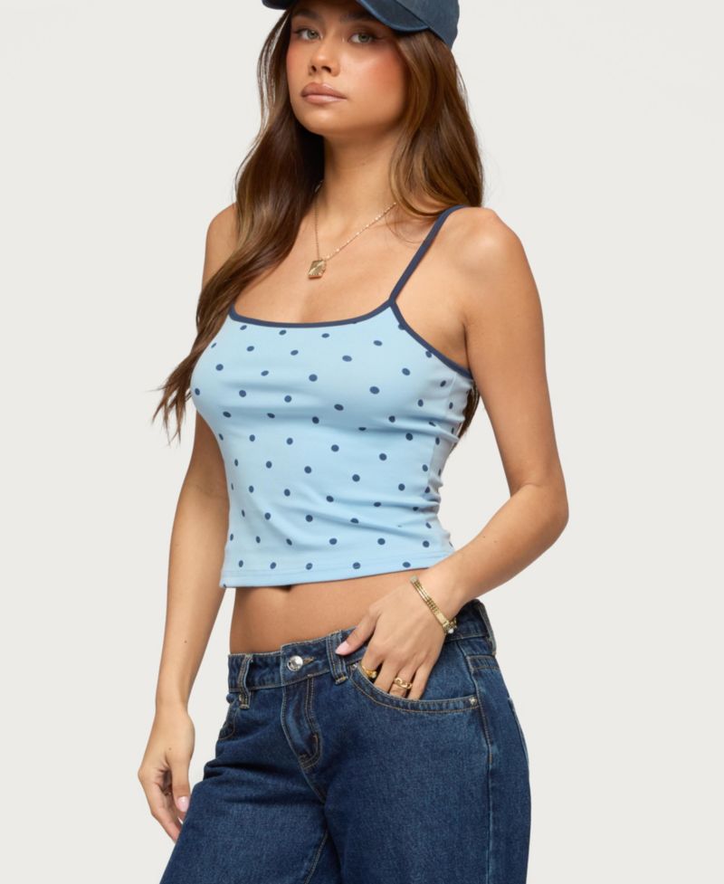 Women's Carlah Contrast Polka Dot Tank Top