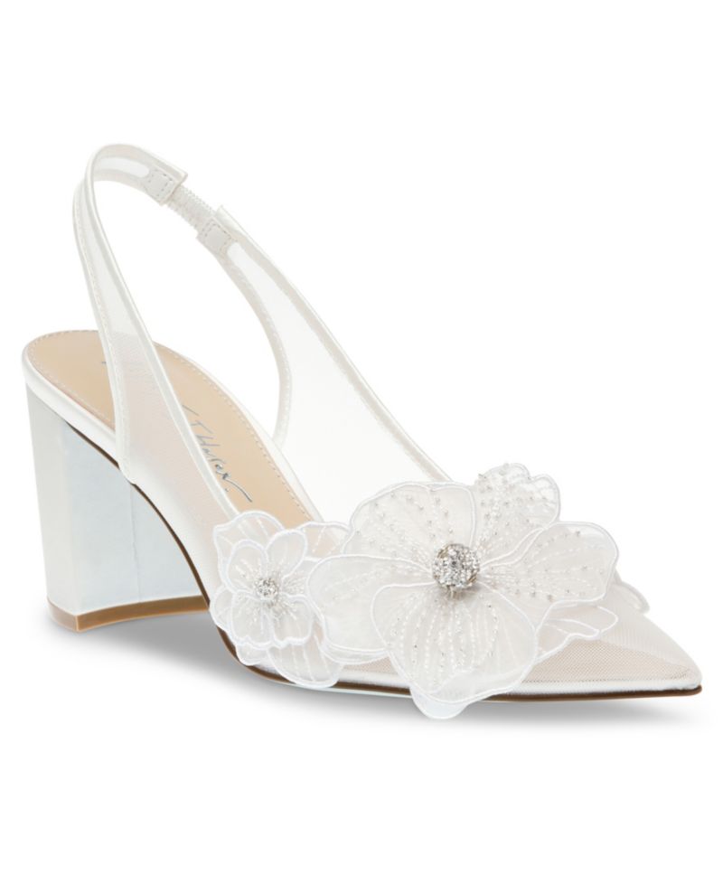 Women's Petra Flower Applique Slingback Pumps