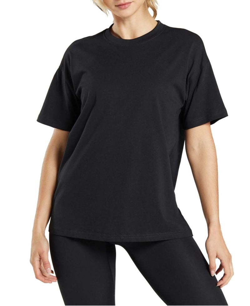 Women's Loose Fit Short Sleeve Crew Neck Solid Tee