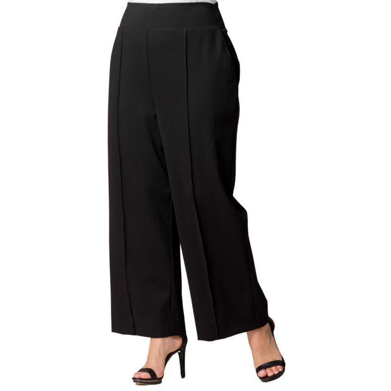 Plus Size Polished Ponte Wide Leg Pants