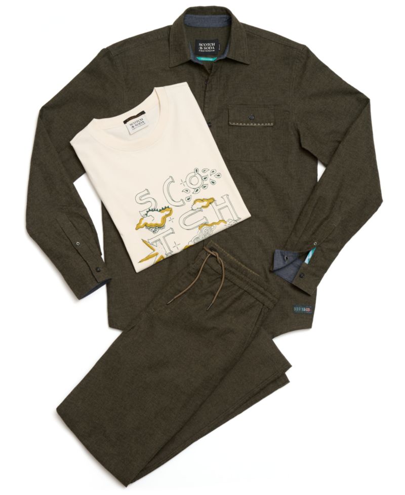 Men's Melange Long-Sleeve Shirt