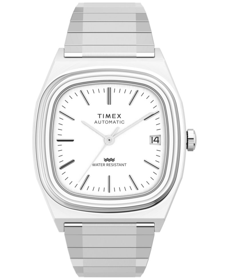 Men's Automatic Silver-Tone Stainless Steel Watch, 34mm