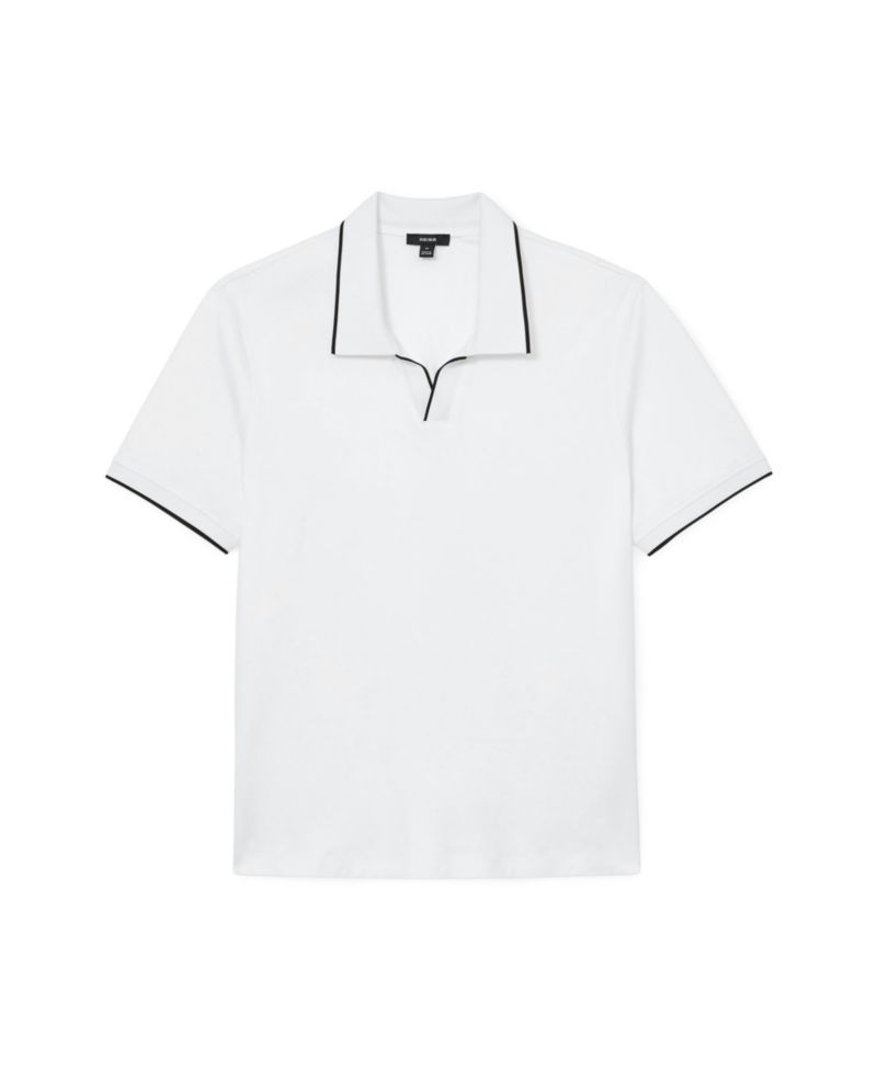 Men's Nico Airwater Cotton Tipped Open Collar Polo Shirt
