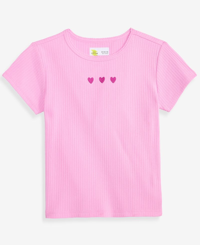 Girls' XS-XL Ribbed Baby T-Shirt