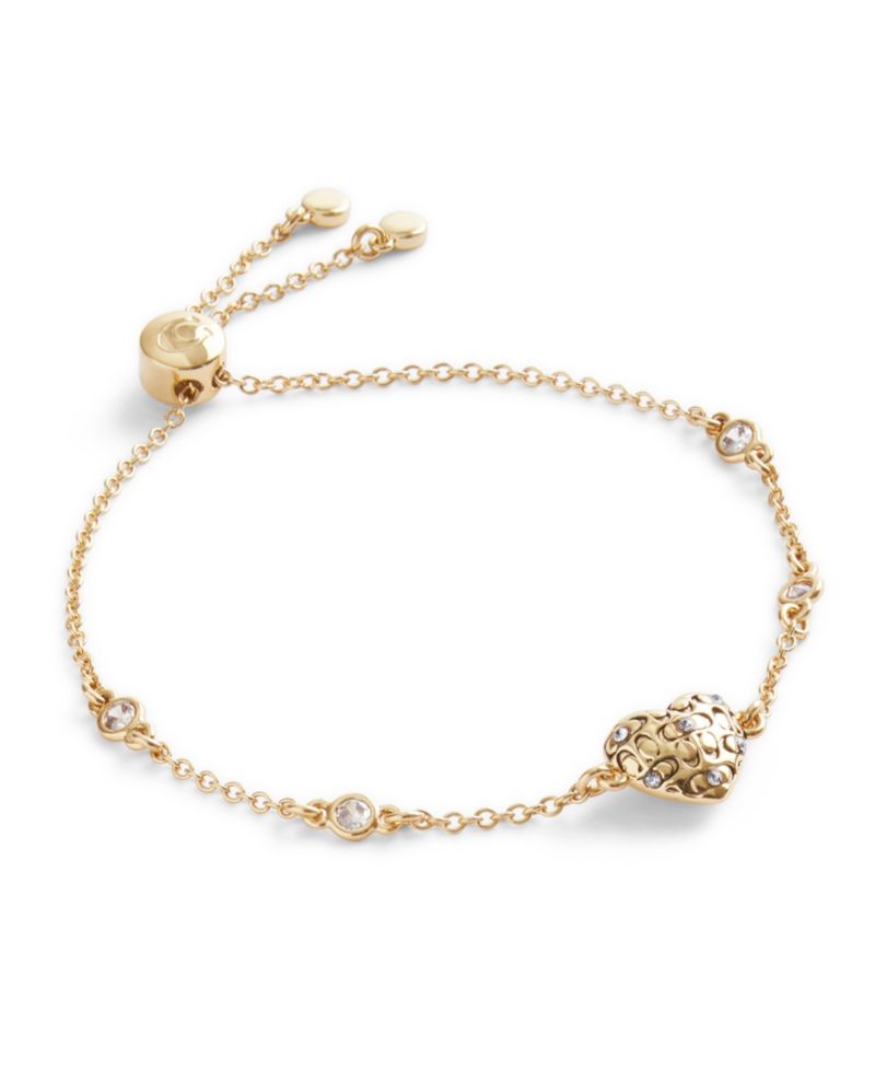 Cubic Zirconia Signature Quilted Heart Slider Bracelet