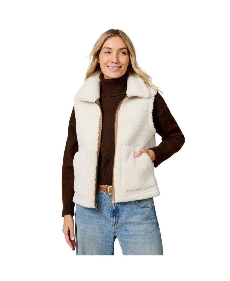 Women's Faux-Suede Shearling Reversible Vest