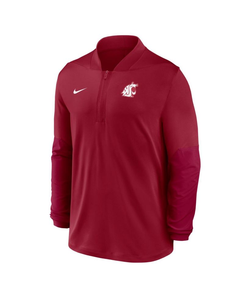 Men's Crimson Washington State Cougars Dri-FIT Half-Zip Pullover Sweatshirt