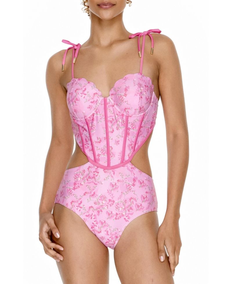 Women's Pink Bloom One-Piece Swimsuit