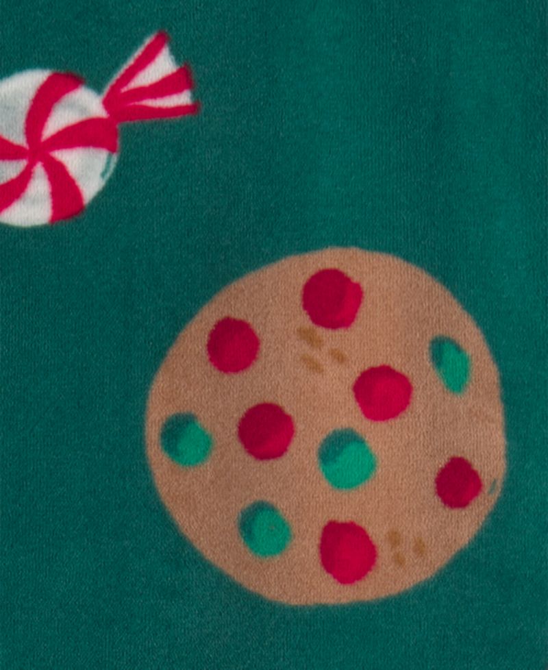 Boys' and Girls' Gingerbread-Print Christmas Footed One-Piece Pajama