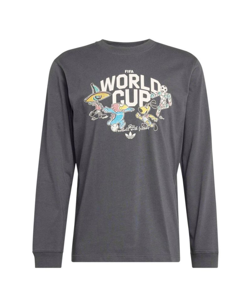 Men's Gray FIFA World Cup Historic Mascot Long Sleeve T-Shirt