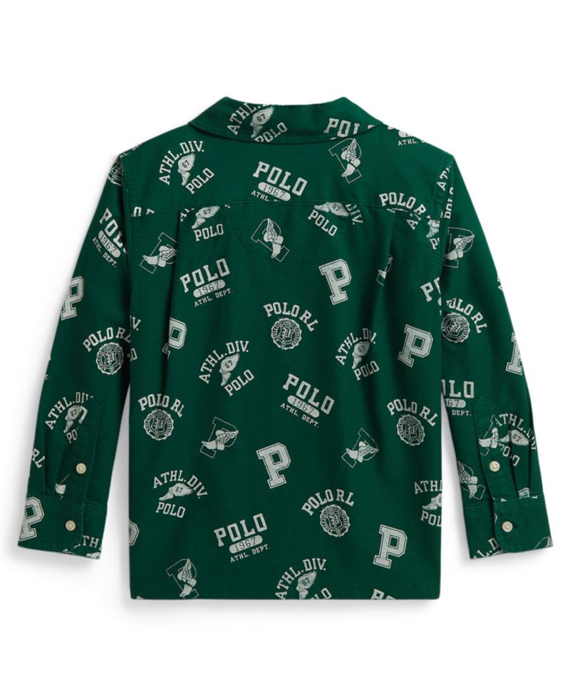 Boys' 2T-7 Print Cotton Oxford Shirt