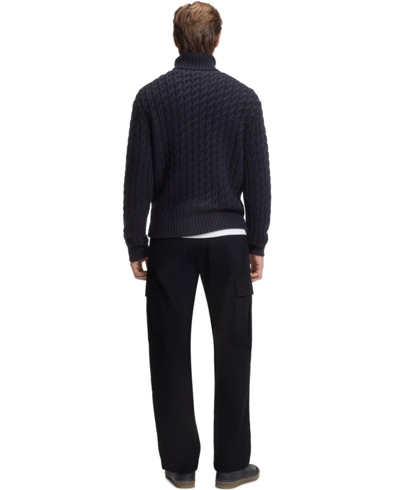 BECKHAM x BOSS Men's Micro-Patterned Cotton Cargo Pants