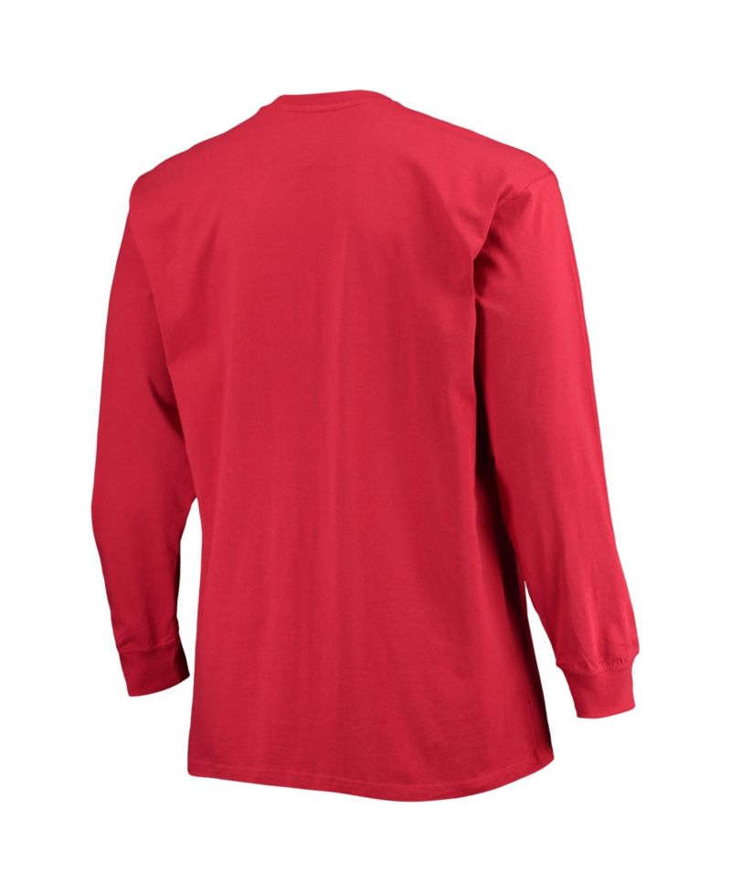 Men's Crimson Oklahoma Sooners Big & Tall 2-Hit Long Sleeve T-Shirt