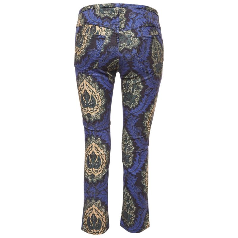 Women's Etoile Purple Floral Print Cotton Lace-Up Trousers