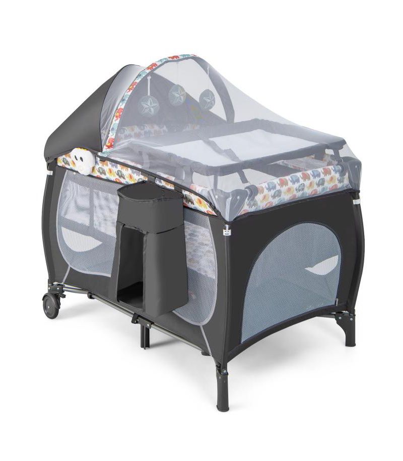 4-in-1 Portable Baby Playard with Bassinet and Adjustable Canopy