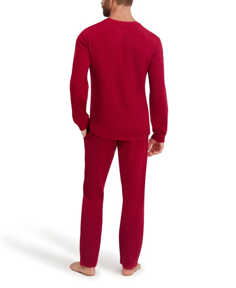 Men's Waffle Crew Neck Sleep Set