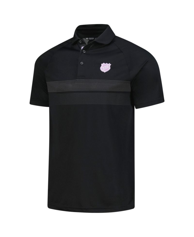 Men's Black NHL Hockey Fights Cancer Draft Day Mason Polo Shirt