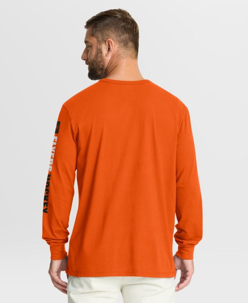Men's Orange Philadelphia Flyers Goal Crease Legacy Long Sleeve T-Shirt