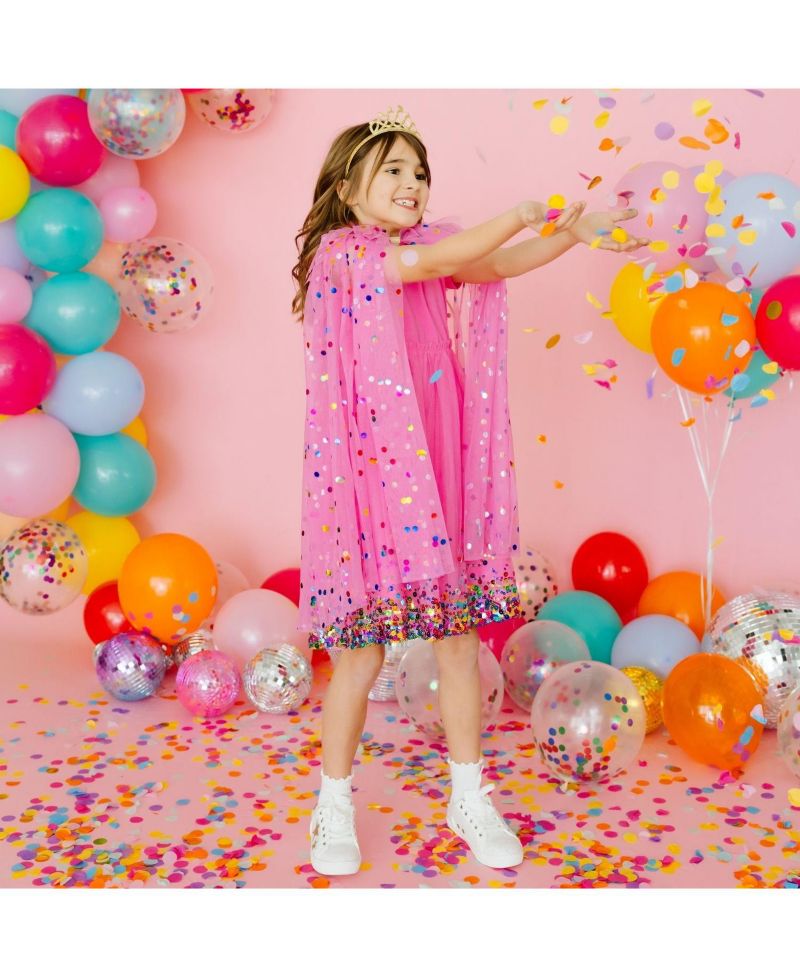Girls Raspberry Confetti Cape