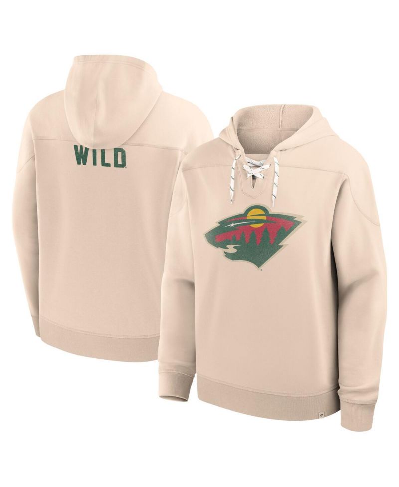 Men's Cream Minnesota Wild Vintage Hoodie