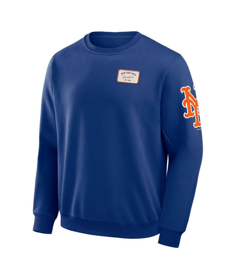 Darius Rucker Collection by Fanatics Men's Royal New York Mets Washed Crew Neck Pullover Sweatshirt