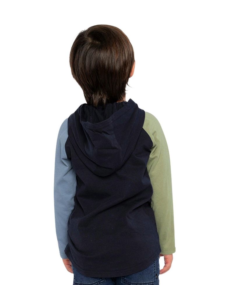 Little Boys 6- 12 Raglan Hooded T-Shirt