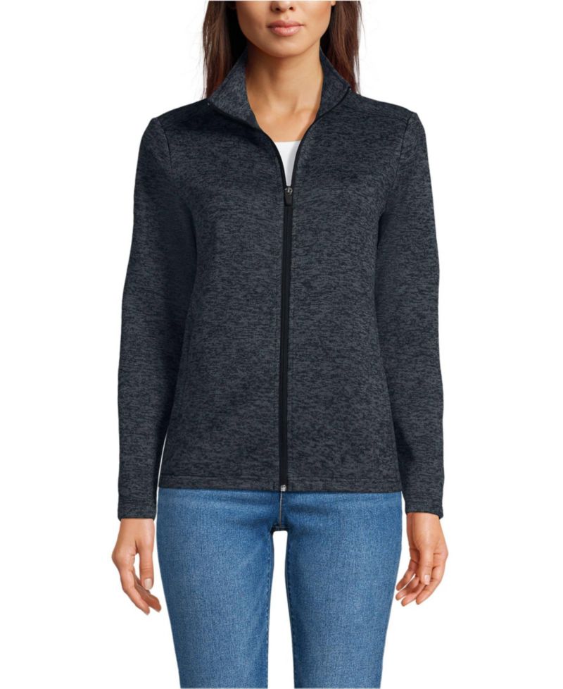 Women's Sweater Fleece Zip Front Jacket
