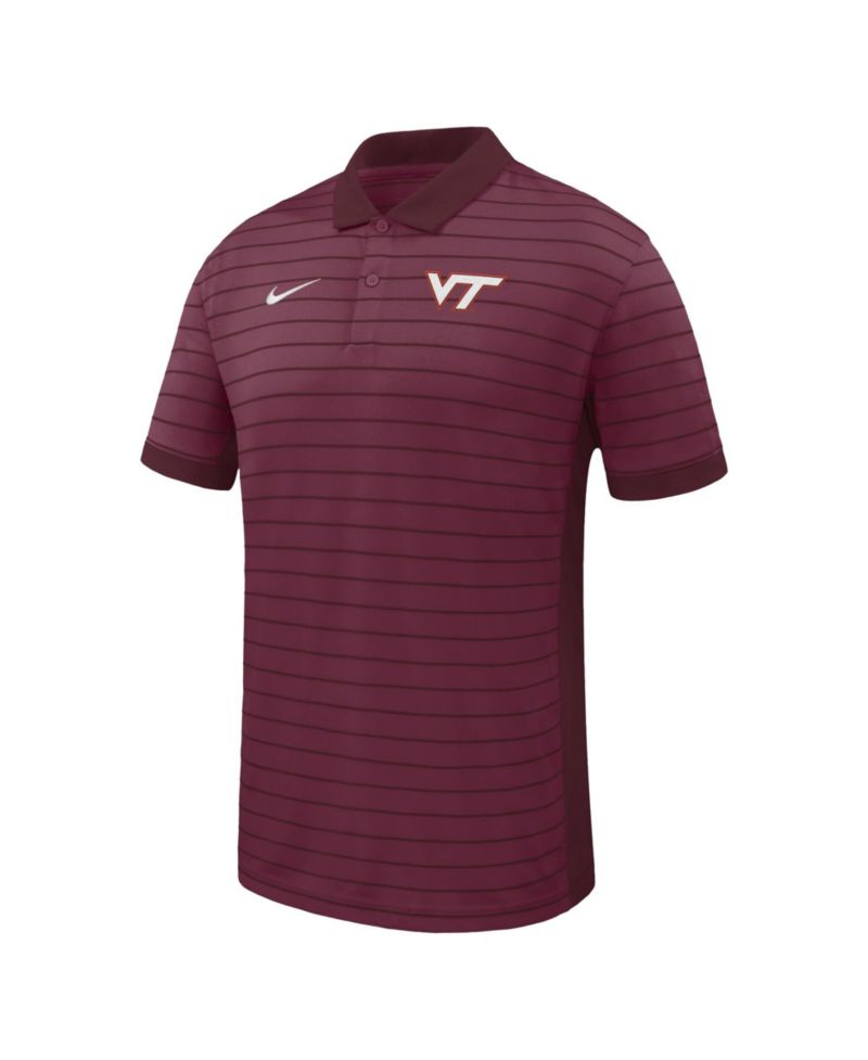 Men's Garnet Virginia Tech Hokies Victory Stripe Dri-FIT Polo Shirt