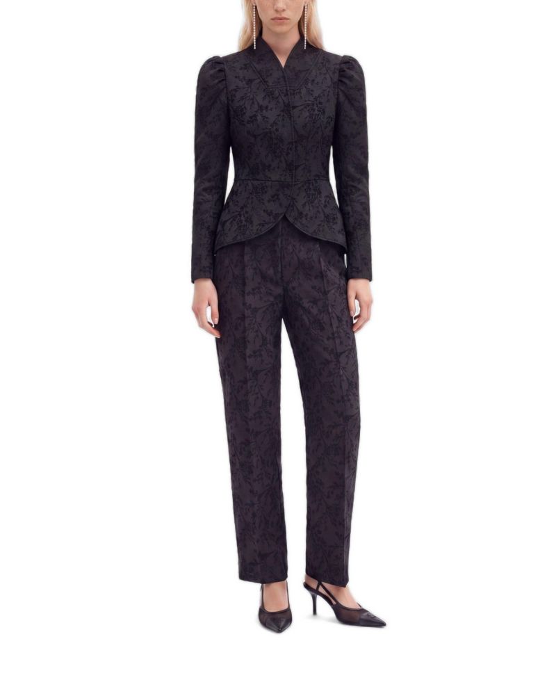 Women's High Waist Jacquard Trousers