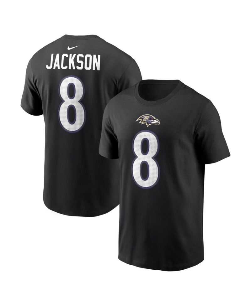 Men's Lamar Jackson Black Baltimore Ravens Name & Number T-Shirt