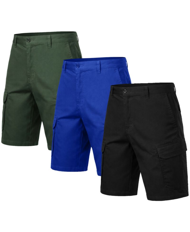Men's Cotton Flex-Stretch Cargo Shorts-3 Pack