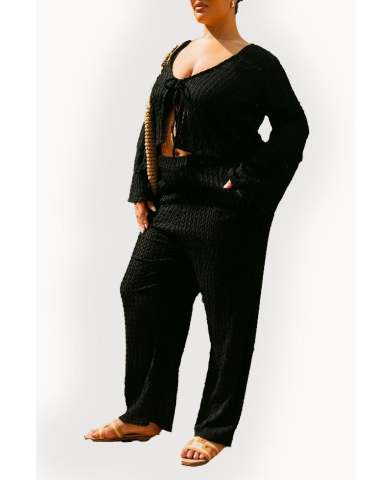 Women's Curve Crochet Tie Front Resort Top