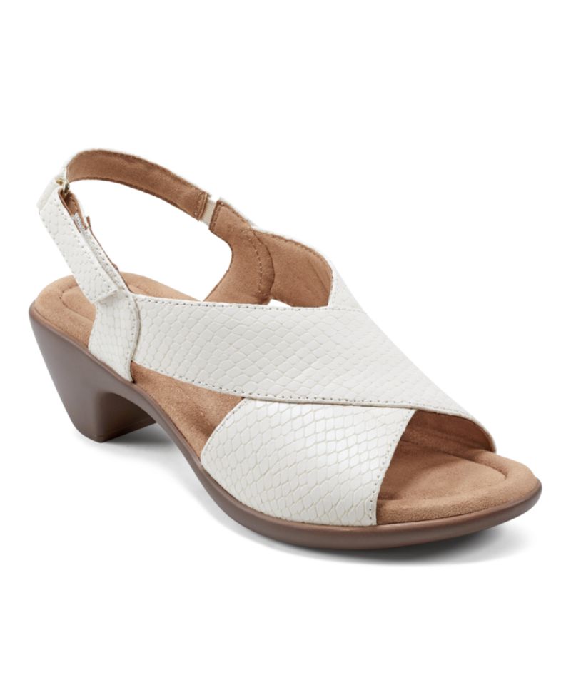 Chantal Crisscross Low Heel Leather Sandals