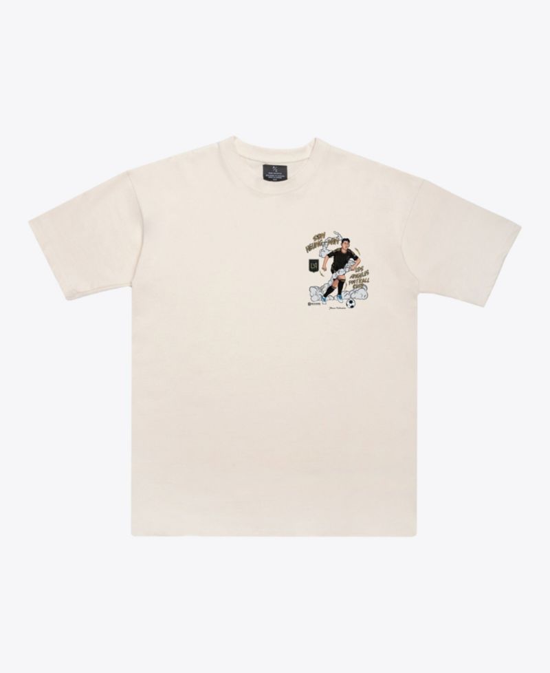 Men's and Women's Son Heung-Min Cream LAFC Player Graphic Premium T-Shirt