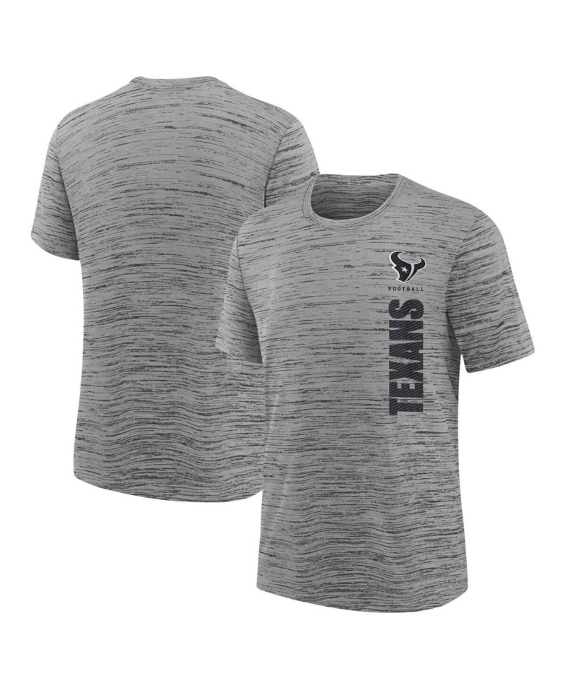 Big Boys and Girls Heather Charcoal Houston Texans Sideline Velocity Performance T-Shirt