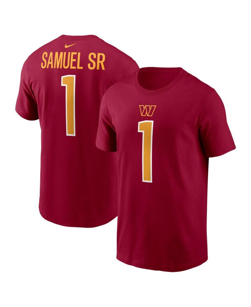 Men's Deebo Samuel Sr Burgundy Washington Commanders Name & Number T-Shirt