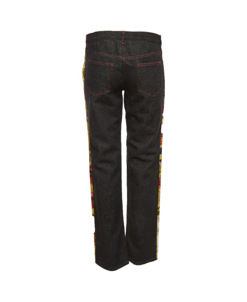 Women's Floral-Print Wide-Leg Denim Jeans