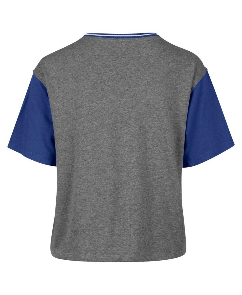 Women's Gray Philadelphia 76ers Rise Clubhouse Ziggy Color Block T-Shirt