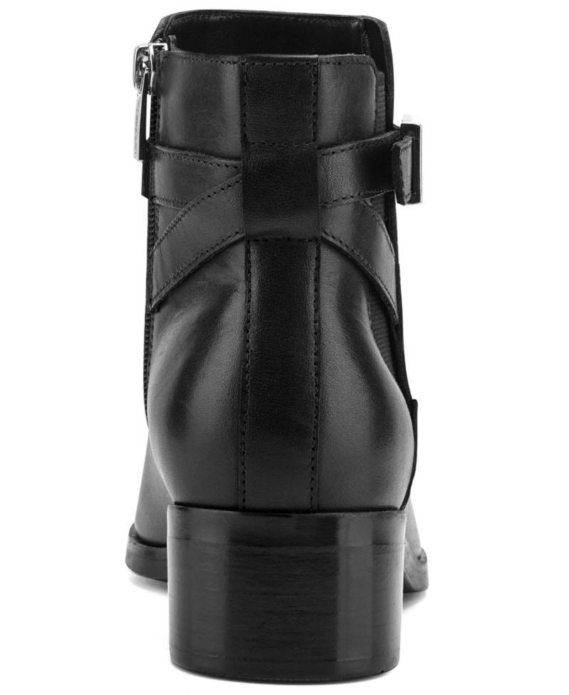 Women's Teegan Leather Side Gore Block Heel Booties