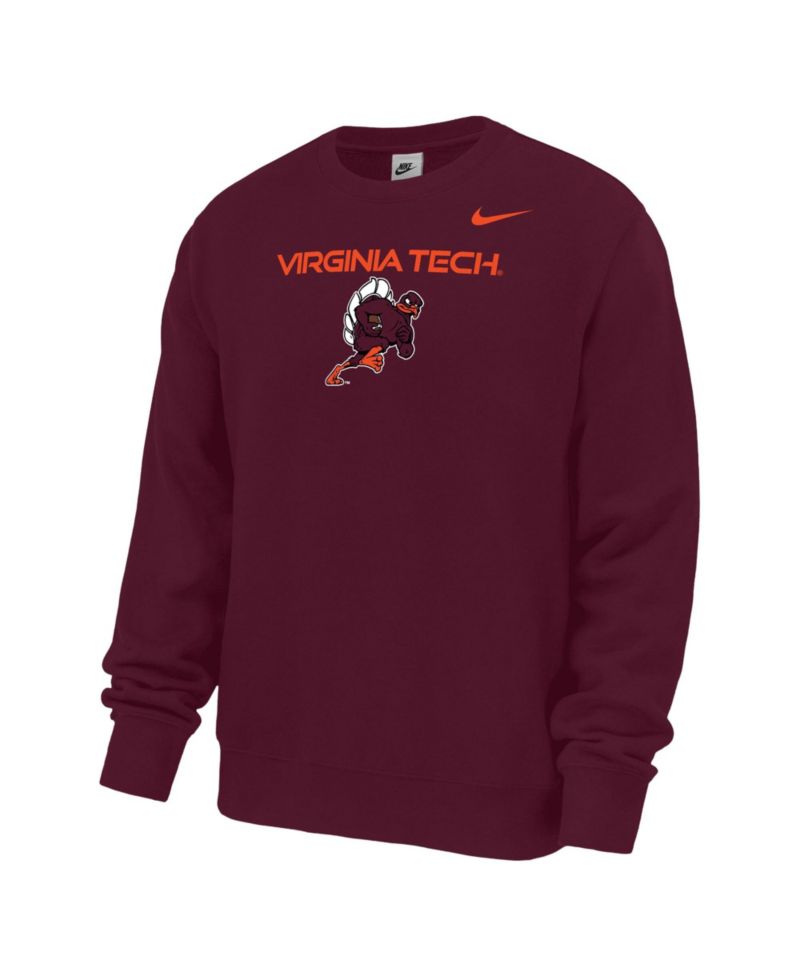 Men's Maroon Virginia Tech Hokies Rushing Hokie Club Fleece Sweatshirt