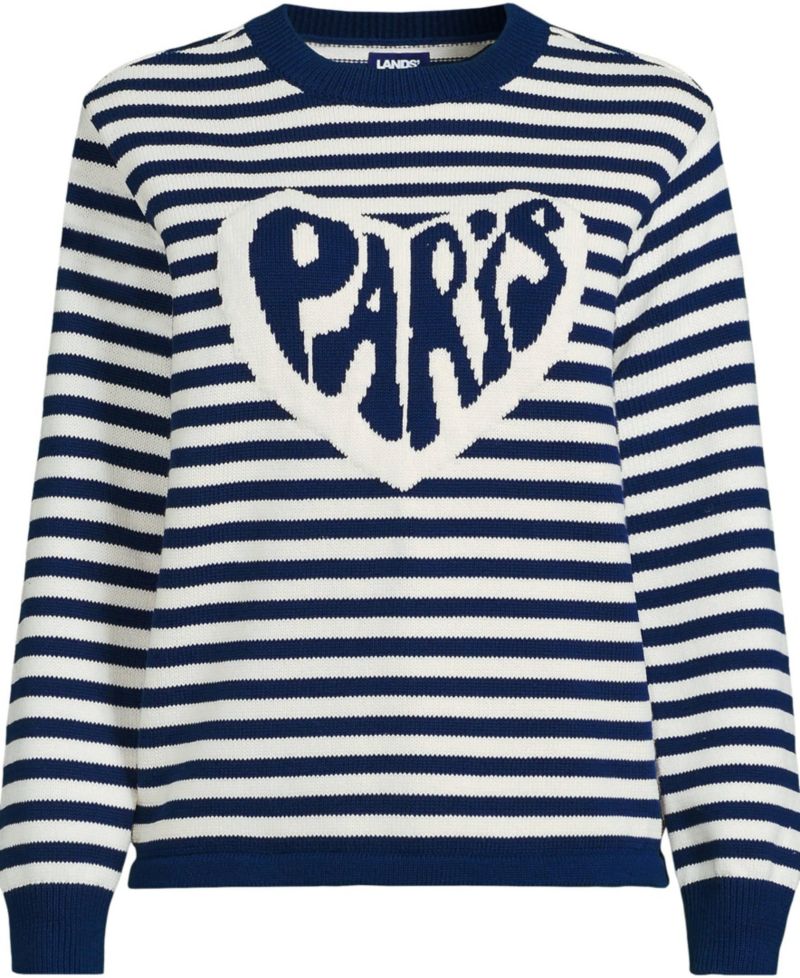 Plus Size Drifter Jacquard Crew Neck Sweater