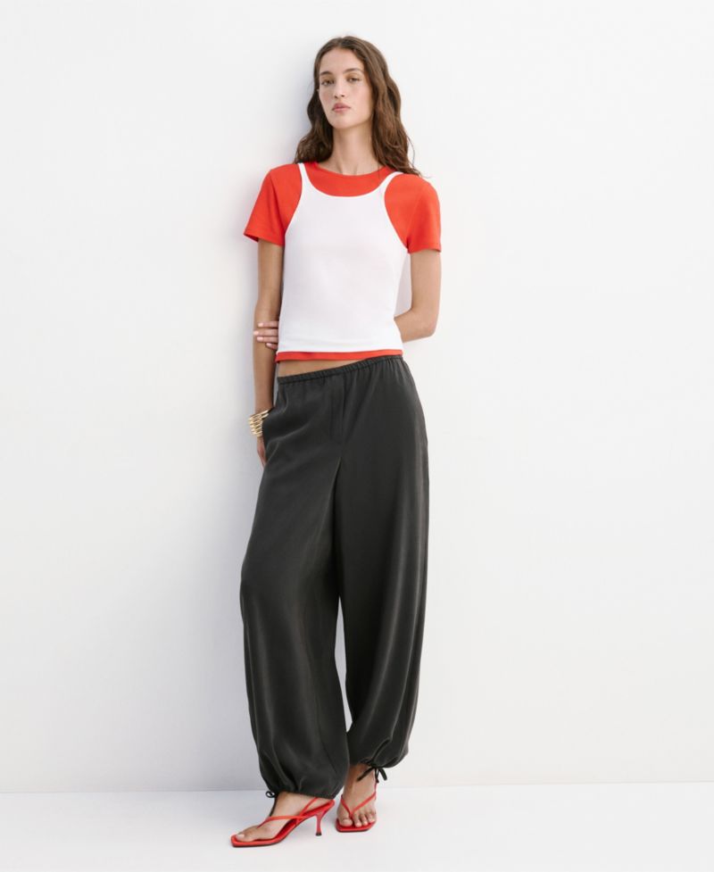Women's Elastic Waistband Baggy Pants