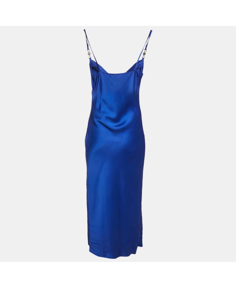 Women's Barocco Lace Satin Silk Cowl Neck Slip Dress